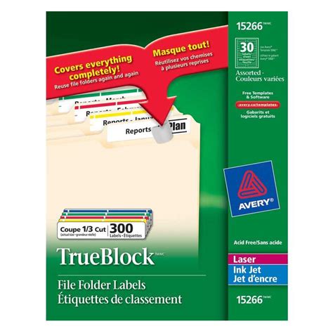 avery trueblock laserinkjet file folder labels