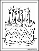 Birthday Cake 7th Coloring Pages Pdf Template Sheet Colorwithfuzzy sketch template