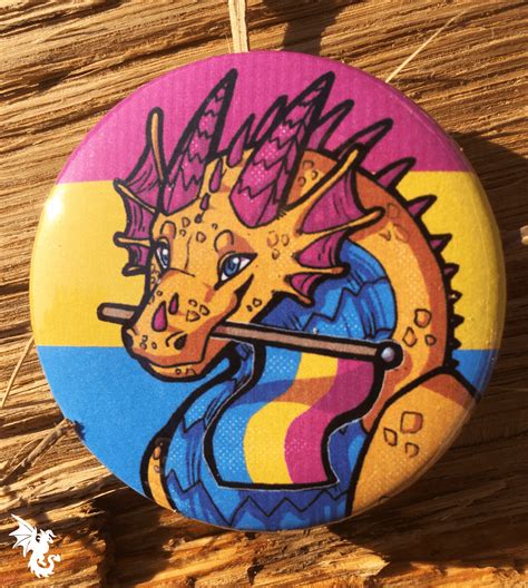 pan pride dragon 2 25 button pin etsy