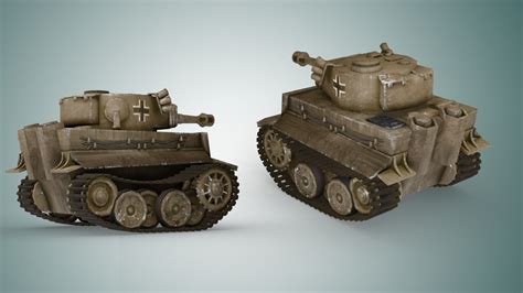 model collection mini tanks vr ar  poly cgtrader