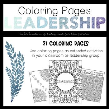 leadership coloring pages  mindful learners tpt