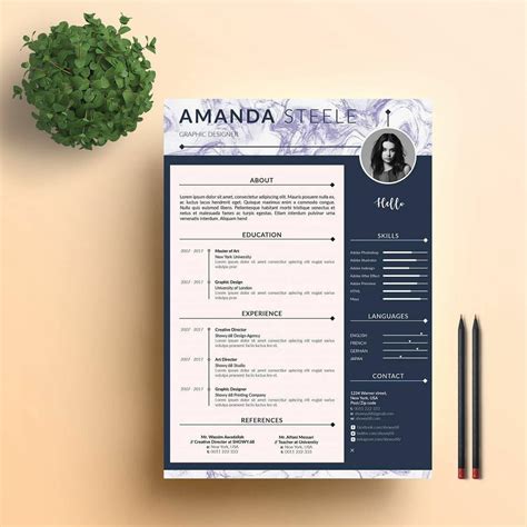 modern resume template    personalize