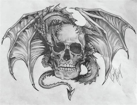 dragon skull drawing tattoo design dragon skull art  unquelyrandm