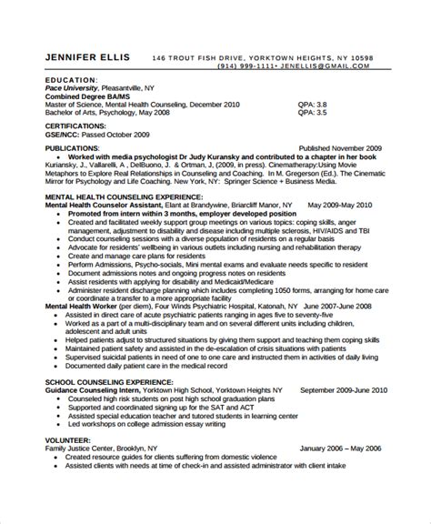 sample guidance counselor resume templates  ms word