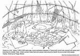 Coloring Age Pages Hut Prehistoric Stone Man Do sketch template
