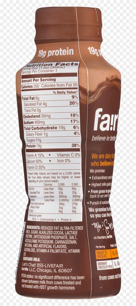 fairlife  reduced fat chocolate milk label fairlife chocolate milk