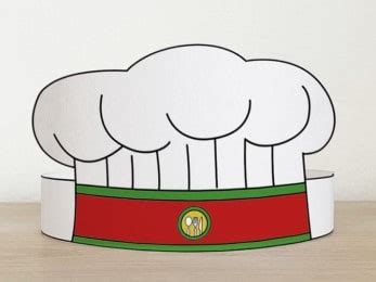 chef hat paper crown printable kids crafts happy paper time