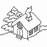 House Coloring Pages Snow Christmas Printable Print sketch template