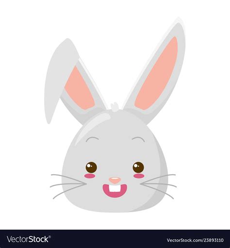cute rabbit face cartoon royalty  vector image