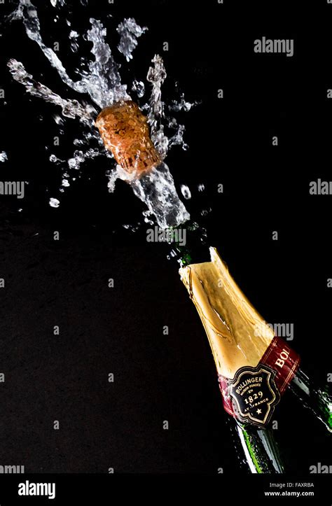 champagne bottle popping wednesday october   stock photo alamy