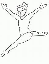 Coloring Pages Gymnastics Leap Kids sketch template
