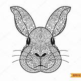 Lapin Konijn Rabbit Antistress Zentangle Volwassenen Coloriage Mandala Tete Konijnen Volwassen Doodle Hoofd Downloaden Dieren Colorier Adulte sketch template