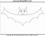 Worksheets Tracing Bat Halloween Worksheetfun Coloring Worksheet Preschool Printable Crafts Pumpkin sketch template