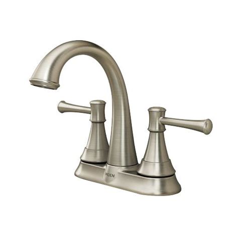 gilmour spot resist brushed nickel  handle high arc bathroom faucet srn moen
