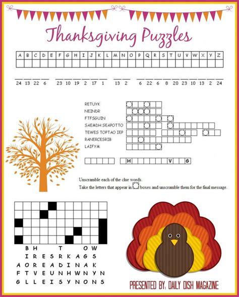 thanksgiving puzzles printables activities thanksgiving   ojays