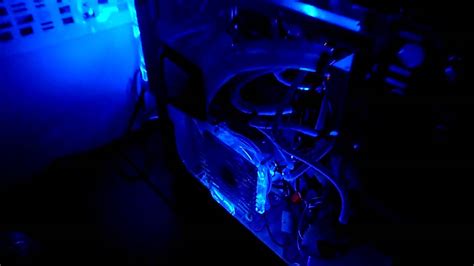 blue liquid cooled computer system youtube