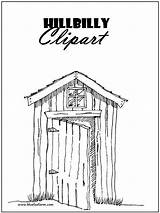 Hillbilly Outhouse Clip Shacks Bluefoxfarm sketch template