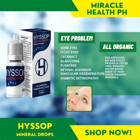 3 Bottles Hyssop Mineral Eyedrops 15ml Cataract Glaucoma Pugita Sa