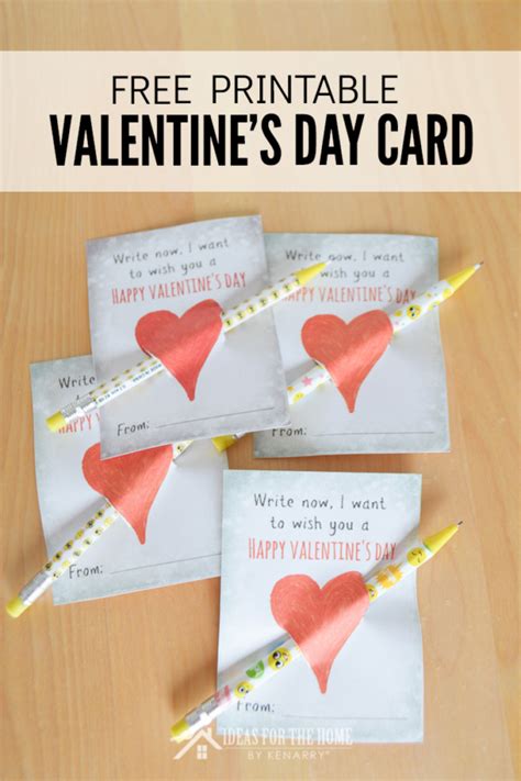 pencil valentines  kids  printable ideas   home