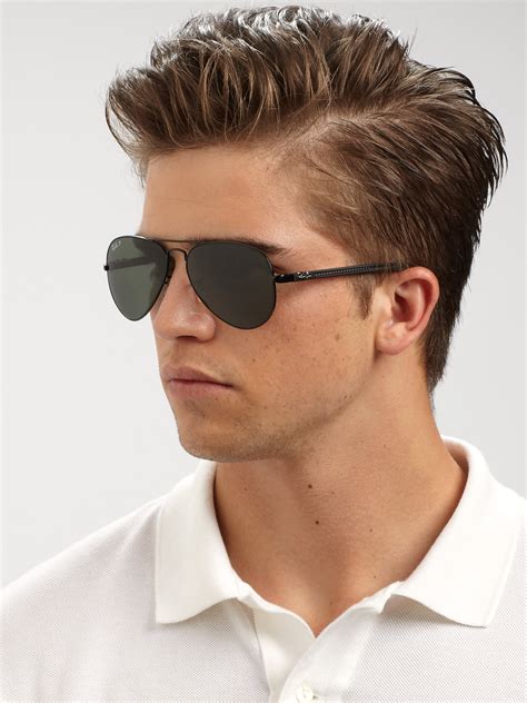 ray ban tech aviator sunglasses in black for men lyst