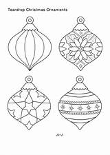 Ornaments Christmas Printable Tree Teardrop Ornament Templates Pdf Firstpalette Coloring Template sketch template