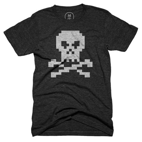 pixel jolly roger pixelivery jolly roger mens tops black graphic tees