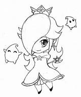 Rosalina Mario Chibi Getcolorings Kart Coloringhome sketch template