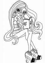 Monster High Ghoulia Coloring Doll Pages Printable Categories Manga Cartoon sketch template