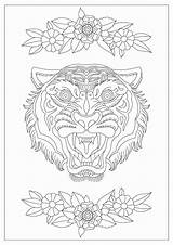 Coloring Tiger Face Pages Homework Club sketch template