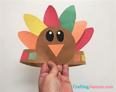 printable turkey hat craft thanksgiving headband crafting jeannie