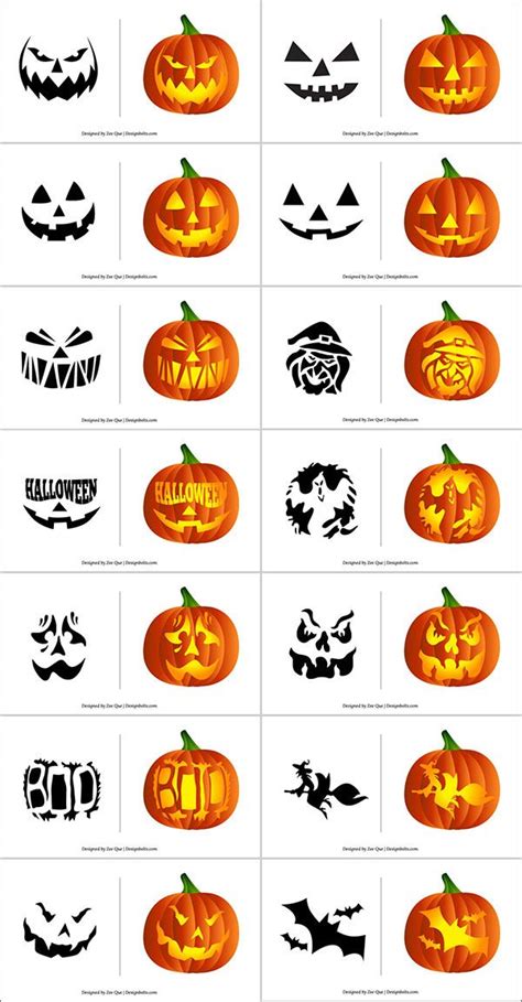 printable halloween pumpkin carving stencils patterns