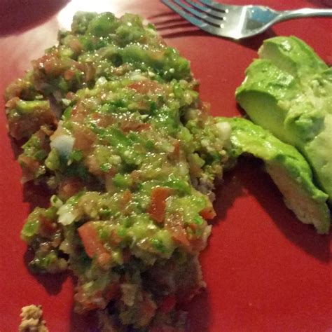 salsa smothered tex mex meatloaf with avocado slices