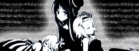 anime black and white music notes facebook cover timeline