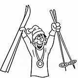 Skiing Medal Coloring Pages Supercoloring Getdrawings Medals Drawing sketch template