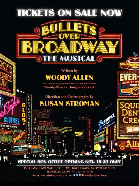 bullets over broadway musical the woody allen pages