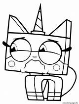 Unikitty Coloring Sad Pages Printable sketch template