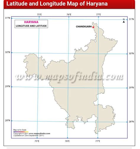 Find Out The Longitude And Latitude Of The Location Of Haryana