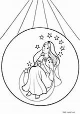 Immaculate Conception Coloring Catholic Clipart Pages Feast Vierge Marie Kids Calendar Liturgical Simple Sheets December Clipground sketch template