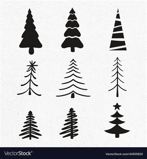 christmas tree bundle svg royalty  vector image