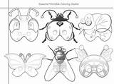 Mask Printable Masks Insect Ladybug Grasshopper Insects Coloring Template Kids Fly Choose Board Butterfly Clipart Puppets Sold Etsy sketch template