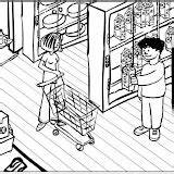 Supermarket Coloring Pages Post sketch template