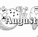 August Clip Clipart Summer Clipground Cliparts Library Letter sketch template