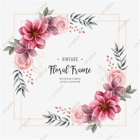 hochzeit aquarell blumen blume dekoration rahmen aquarell clipart