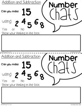 number chats addition  subtraction  reagan tunstall tpt