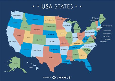 Gratis Descargable Mapa Vectorial De Estados Unidos De America Eps