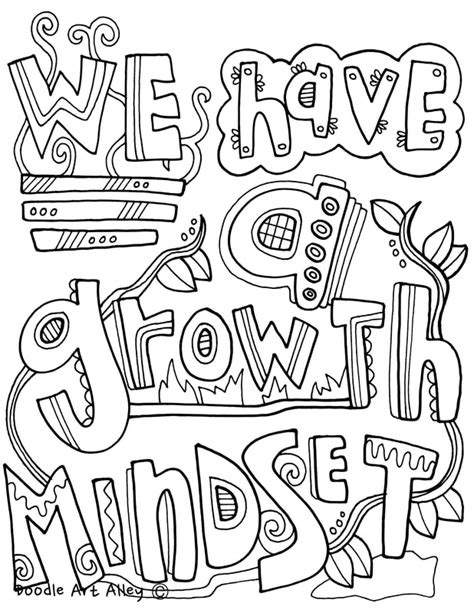 growth mindset coloring pages classroom doodles