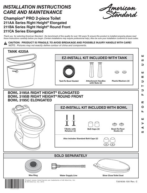 american standard champion pro installation instructions   manualslib