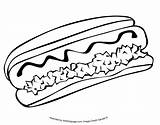 Coloring Taco Pages Hot Dog Hotdog Popular Printable Food Colouring Coloringhome sketch template