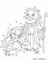 Jesus Dot Holy Family Christmas Connect Dots Kids Worksheets Worksheet Bible Mary Joseph Baby Coloring Printable Pages Nativity Hellokids Games sketch template