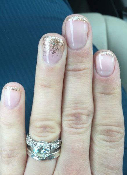 Trendy French Manicure Glitter Gold Ring Finger 28 Ideas Glitter